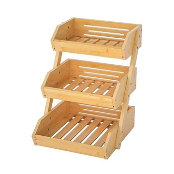Bamboo Fruit Basket 3 Tier Large Space Farmhosue