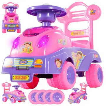 RIDE ON PUSH CAR автомобиль Беговел 4 колеса Звуковой сигнал Мелодии Свет
