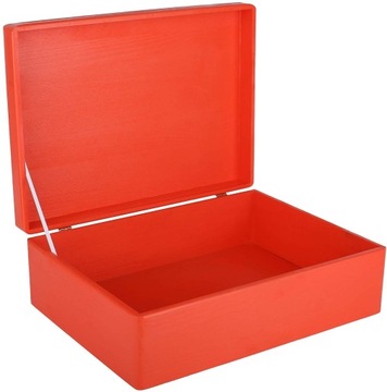 Pudełko drewniane czerwone z wiekiem 40x30x14 cm