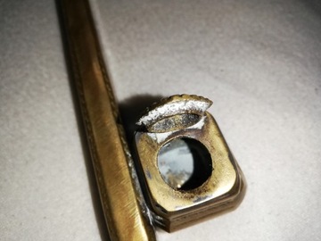 Kalamamarz podrozny inkwell mosiadz brass XVIII w