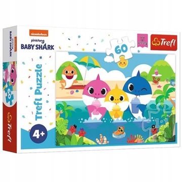 Puzzle 60 Rodzina rekinów na wakacjach Trefl