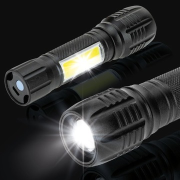 МОЩНЫЙ военный тактический фонарь с USB-аккумулятором, мощный прожектор, 2 режима