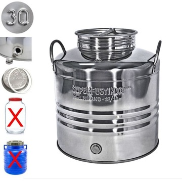 BECZKA STAL NIERDZEWNA 30L INOX bańka kanka KONWIA 30 L na mleko wodę sok