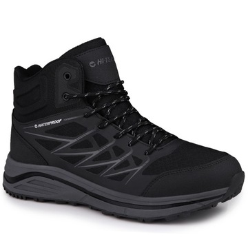 Buty męskie HI-TEC BLACK HEWILA MID WP Wodoodporne Waterproof