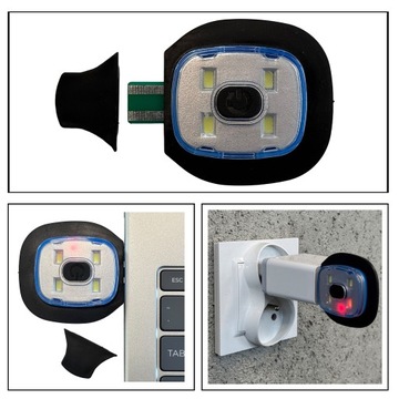 CZAPKA MĘSKA ZIMOWA ROBOCZA Z LATARKĄ LED WYWIJANA DWUWARSTWOWA SPORTOWA