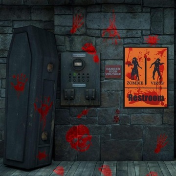 8шт Хэллоуин декоративные наклейки с кровавыми отпечатками рук и ног