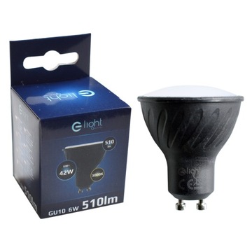CZARNA ŻARÓWKA LED 6W GU10 CIEPŁA 3000K LOFT