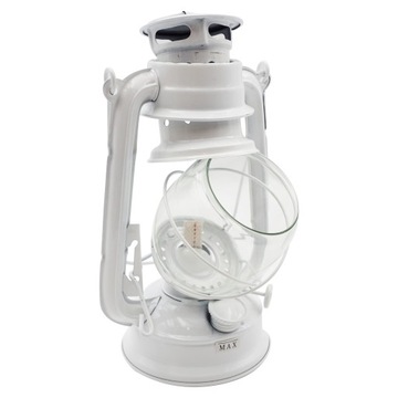 НАБОР 2x МАСЛЯНАЯ ЛАМПА РЕТРО С ФИТИЛЕМ, БЕЛАЯ 24см