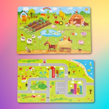 Деревянные кубики 160 шт. Конструктор образовательный большой 100 блоков 60 пазлов