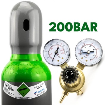 ZESTAW – MIX BUTLA 8L / 200 BAR (ARGON 82% + CO2 18% - PEŁNA) + REDUKTOR
