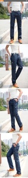 Men Jeans Regular Stretchy Motorcycle Denim Pants