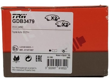 ТОРМОЗНЫЕ КОЛОДКИ TRW GDB3479