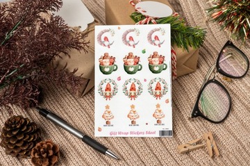 Лист самоклеящихся подарочных наклеек 16 шт.