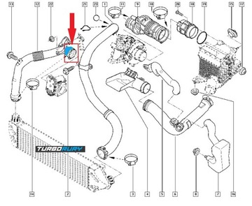 TRUBKA WAZ INTERCOOLER RENAULT SCENIC II 2.0 DCI