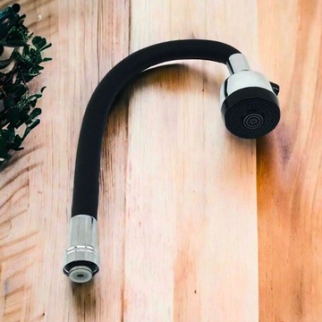 WYLEWKA PERLATOR PRZEDŁUŻKA BATERII KRANU ELASTYCZNA 360° KUCHENNA CZARNA