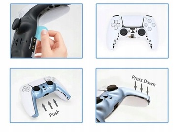 ТИТАНОВО-СИНЯЯ ПЕРЕДНЯЯ ПАНЕЛЬ, ВСТАВНОЙ КОРПУС, ДЕКОР PS5 PAD РАСПРОДАЖА!