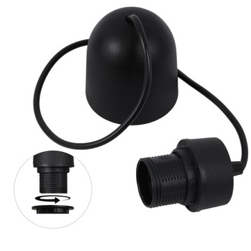 LAMPA WISZĄCA SUFITOWA LINKA MONTAŻOWA DO LAMPY CZARNA GWINT E27 75CM