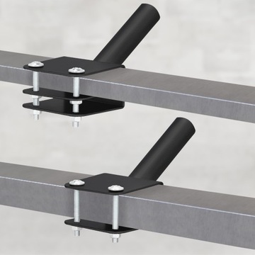 ДЕРЖАТЕЛЬ ОДИНОЧНЫЙ ПРЯМОЙ БАЛКОННЫЙ ФЛАГ ДЛЯ ФЛАГОВ НА ПЕРИЛАХ, 1 РАМКА, ЧЕРНЫЙ