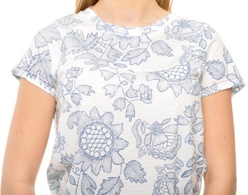 LEE t-shirt WHITE flowers LACY TEE _ XS 34