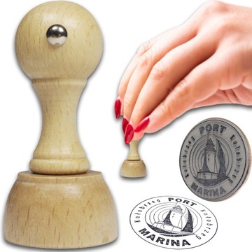 STEMPEL RĘCZNY PIECZĄTKA Z LOGIEM R30mm DECOUPAGE PROJEKT+GUMKA