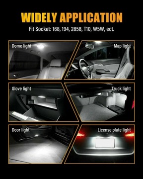 10 шт. W5W T10 светодиодные лампы Canbus 5730 8SMD 194 168 светодиодные лампы для интерьера автомобиля купол