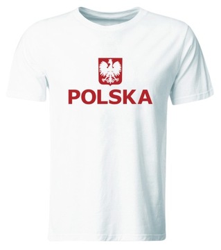 KOSZULKA KIBICA REPREZENTACJI POLSKI. SUPER JAKOŚĆ, BIAŁA, ROZ. M