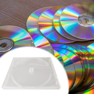 10 sztuk przezroczystych pudełek na płyty CD futerał do przechowywania płyt CD ochrona dysku zapobiega zarysowaniom