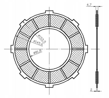 ОРГАНИЧЕСКИЙ ФРИКЦИОННЫЙ ДИСК СЦЕПЛЕНИЯ JUNAK M10