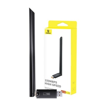 BASEUS ADAPTER KARTA SIECIOWA WIFI USB-A 2.4 GHZ 150MBPS Z ANTENĄ I HOTSPOT