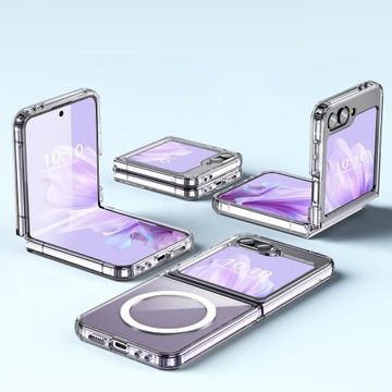 Чехол + 2x СТЕКЛА для SAMSUNG GALAXY Z FLIP 6 для MagSafe УСИЛЕННЫЙ прозрачный чехол