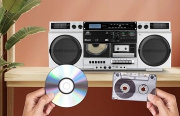 RETRO BOOMBOX MD44538 RADIO DAB+ FM BLUETOOTH KASETA CD-MP3 USB 2x10W