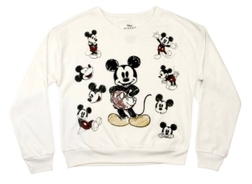 DISNEY Myszka Miki Mickey Mouse Bluza damska bez kaptura r. M HAFT biała