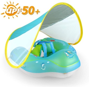 Надувной круг для плавания детский с навесом.