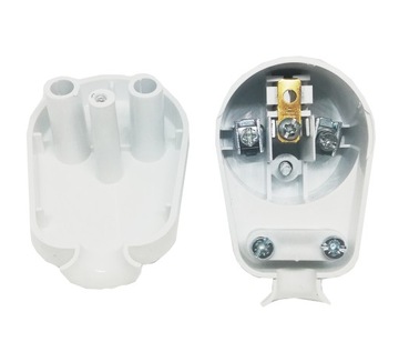 Угловой штекер 2P+Z, белый