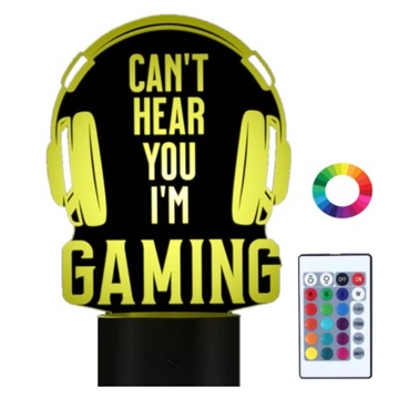 Lampka Nocna Słuchawki Gaming Led IMIĘ Grawer