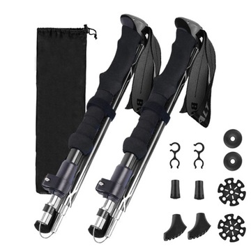 2 sztuk składany laski Ultralight kij do trekkingu piesze wycieczki turyst