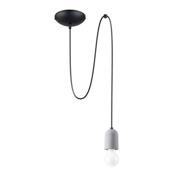 Lampa wisząca NESO 1 LONG PVC/beton czarny/szary klasyczna Sollux Lighting