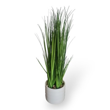 Sztuczna TRAWA zielona w białej doniczce 33 cm