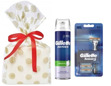 Zestaw prezentowy Gillette Sensor3 maszynka + 8 wkładów + pianka do golenia