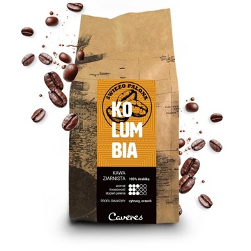Kawa ziarnista Caveres 250 g Columbia Kolumbia ARABICA świeżo palona