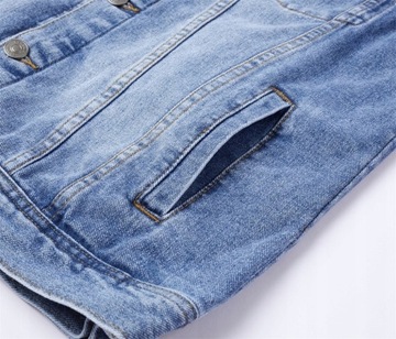 Kamizelka jeansowa w jednolitym kolorze