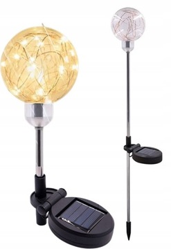 LAMPA SOLARNA OGRODOWA KULA WBIJANA LAMPKA kol