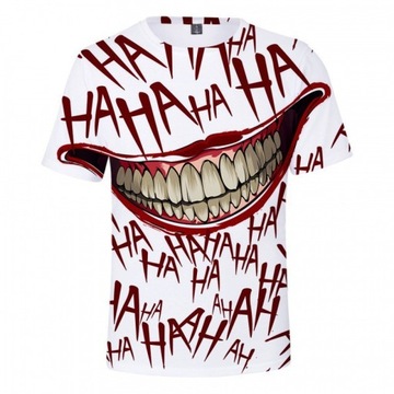 T-SHIRT MĘSKI KOSZULKA JOKER UŚMIECH 3D WZÓR L