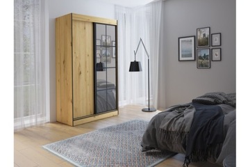 MAŁA SZAFA 150 ELEGANCKA ELEGANTE II DĄB ARTISAN/CZARNY 150X216X65