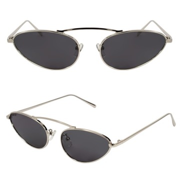 OKULARY PRZECIWSŁONECZNE KOCIE CZARNE GEOMETRYCZNE MODNE UV400 STYL 90'S