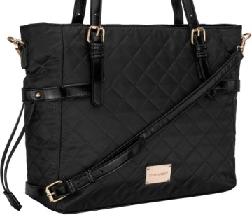 TOREBKA DUŻA WODOODPORNA SHOPPER LISTONOSZKA MONNARI NA RAMIĘ CZARNA A4