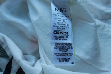 Льняное платье с листьями Marks & Spencer 10/38