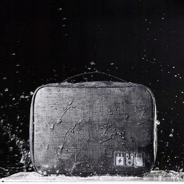 ORGANIZER SZARY PODRÓŻNY ETUI NA KABLE ŁADOWARKI USB na ZAMEK Futerał