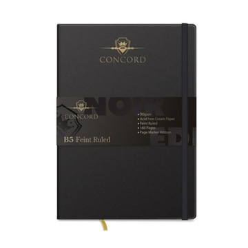 Notes / zeszyt w linię B5 160stron czarny EXCLUSIVE CONCORD na gumkę