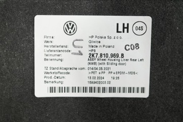 FORD TOURNEO CONNECT MK3 VW CADDY V PODBĚH LEVÉ ZADNÍ 2K7810969B